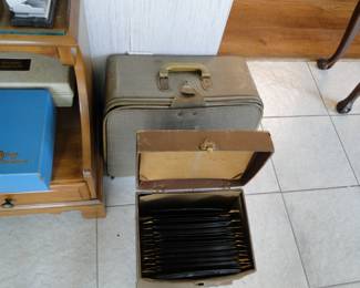 PFAFF case, and a box or 78 records