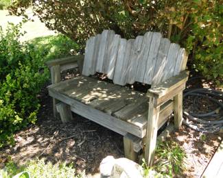 Small cozy wooden bench