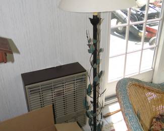 Tall floor lamp, with ivy vine designs