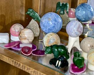 The Sunroom Art Glass Collections-
- Natiral Stone Spheres and animal sculpture