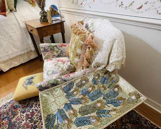 Guest Bed-
- Beaded Peacock Tray