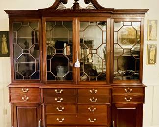 Chippendale Style Mahogany Secretaire Breakfront
90"Long • 102"Tall • 17"Deep
