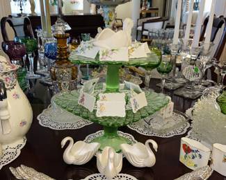 Formal Dining Room
Porcelain Swans and Place cards.