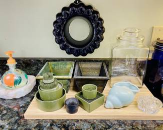 Royal Blue Ceramic Bundt baker
Antique and Vintage Iron Floral Frogs