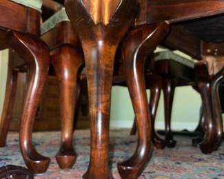 Pristine Condition, Mount Airy Mahogany dining table and buffet cabinet.
2) pedestal bases and 1) 24" table leaf
Crotch Mahogany