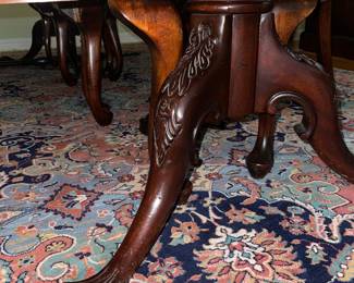 Pristine Condition, Mount Airy Mahogany dining table and buffet cabinet.
2) pedestal bases and 1) 24" table leaf
Crotch Mahogany