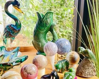 The Sunroom Art Glass Collections
Natural Stone Spheres & Animal sculpture: Walrus Sea Lion Bear