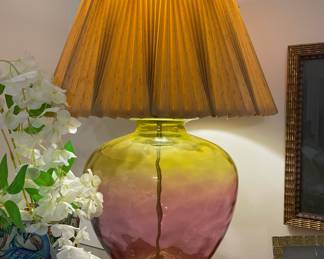 Guest Room 1
Large Blenko Glass lamp, Pink to Yellow
