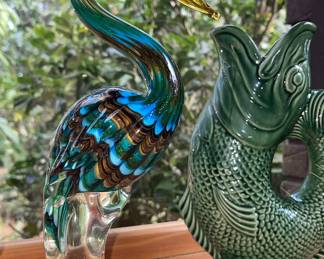 The Sunroom Art Glass Collections-
Murano Art Glass Blue Heron sculpture