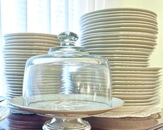 Silver Pine by Franciscan
- Pedestal Cheese plate with glass cloche