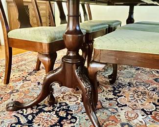 Pristine Condition, Mount Airy Mahogany dining table and buffet cabinet.
2) pedestal bases and 1) 24" table leaf
Crotch Mahogany