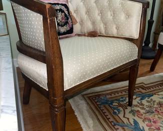 (2) Barrel Cage Back chairs in Pecan
Tufted back