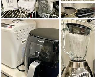 Kitchen Appliance & Storage Closet
Small appliances, kitchen wares, Tupperware.
Air Fryer Bread Maker Oster Chrome Blender