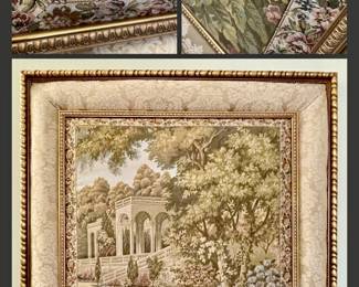 Vintage Italian Tapestry. Custom fit and framed.
A a Garden Terrace in Como.