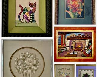 Guest Bed 1-
Custom Framed Needle Arts Collection