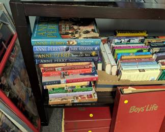 Lots of books, hardcover and paperback