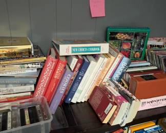 Lots of books, hardcover and paperback