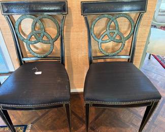 Four hand painted chairs