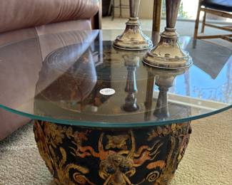 Old carved table base
