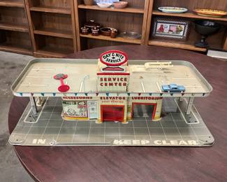 Marx Tin Lithographed Service Center Toy