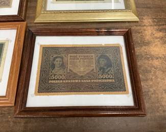 Framed Polish Bank Note