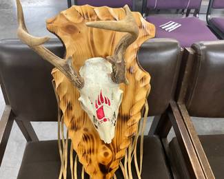 Mounted Deer Skull Plaque