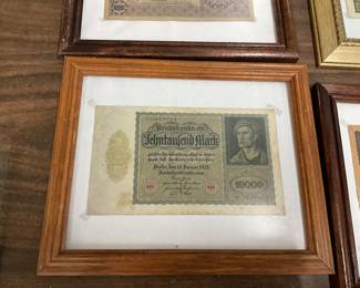 Framed German Banknote