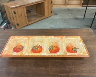 Harvest Fall Pumpkin 4 Section Serving Tray