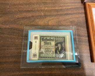 Framed German Banknote 