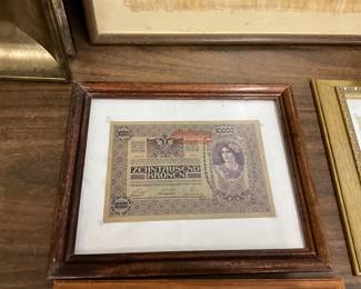 Framed Austria Banknote