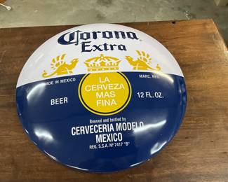 Corona Extra Beer Tin Dome Button Sign