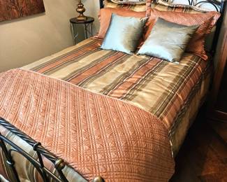 QUEEN bedding in creams & corals -
