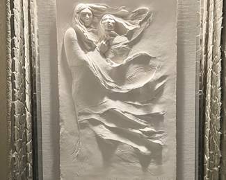 Jean Juhlin Signed Cast Paper Sculptural Relief Wall Art