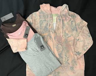 Green Tea Ladies Large Hoodie & 4 Tees Set - XL/L - by Mossimo and Purity- New with Tags