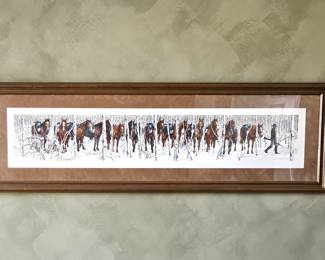 Bev Doolittle “Two Indian Horses” Framed Limited Edition Lithographic Print 5369/22553 – 57.5" x 18"