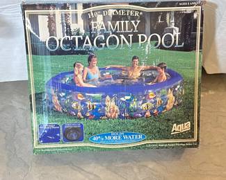 Aqua Leisure Family Octagon Pool 110" Diameter Holds 40% More Water