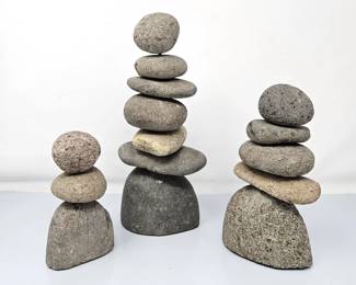 Decorative Stackable Balancing Stone Art Set - Natural River Rocks - 6" to 11" Inches