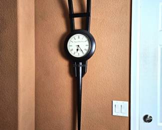 Vintage 4ft Imperial Clock Works Wall Clock – Black Wood & Metal, Roman Numerals