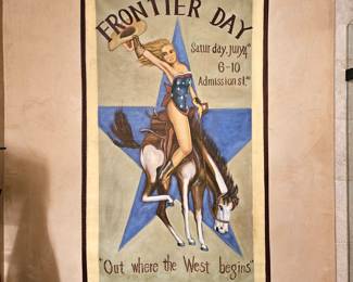 Vintage-Look Frontier Day Rodeo Painting on Canvas Wall Art Decor Cowboy Western Collectible - 30" x 52"