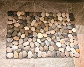 Natural River Stone Area Rug Mat Non-Slip Smooth Stone Designed - Home Decor - 20" x 30"