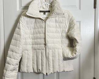 Reaction by Kenneth Cole White Quilted Jacket Size Large Coat