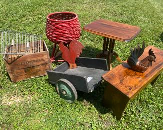 Benches, Garden Cart, Wire baskets, Side Tables