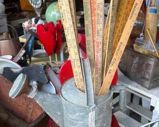 Galvanized items, Farm decor, Yardsticks