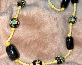 Vintage Cloisonne Bead Necklace  $44