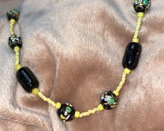 Vintage Cloisonne Bead Necklace  $44