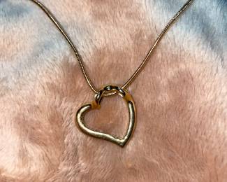 Women's Floating Heart Necklace Clear Rhinestones  $24
