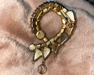 Vintage Juliana DeLizza & Elster Large White & Aurora Borealis Rhinestone Broach  $86