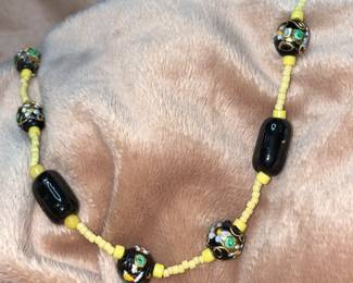 Vintage Cloisonne Bead Necklace  $44