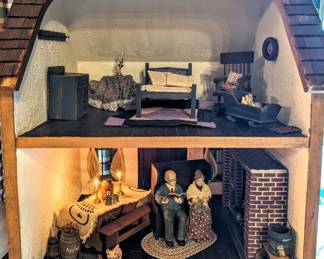 Complete log cabin with furniture 