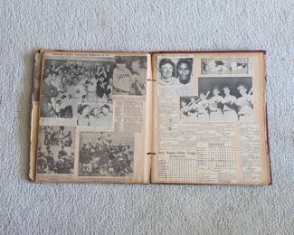 1940s sports scrapbook, baseball, basketball, football